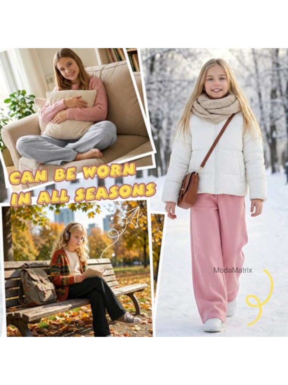 4 Pack Girls Baggy Sweatpants Kids Joggers Cotton Blend - Picture 6 of 6